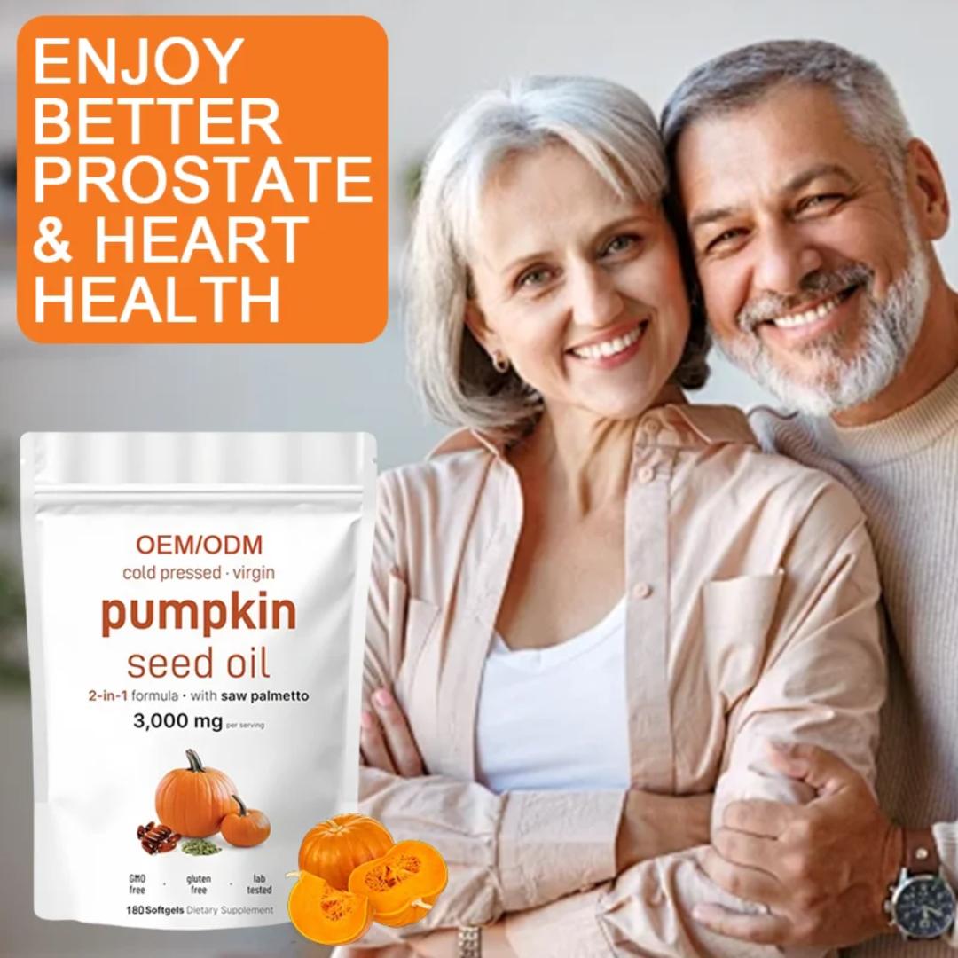 Cold Pressed Pumpkin Seed Oil with Saw Palmetto – Supports Prostate Health, Reduces Hair Loss, Promotes Hair Growth, Balances Hormones, Boosts Urinary & Bladder Function, Strengthens Immunity for all