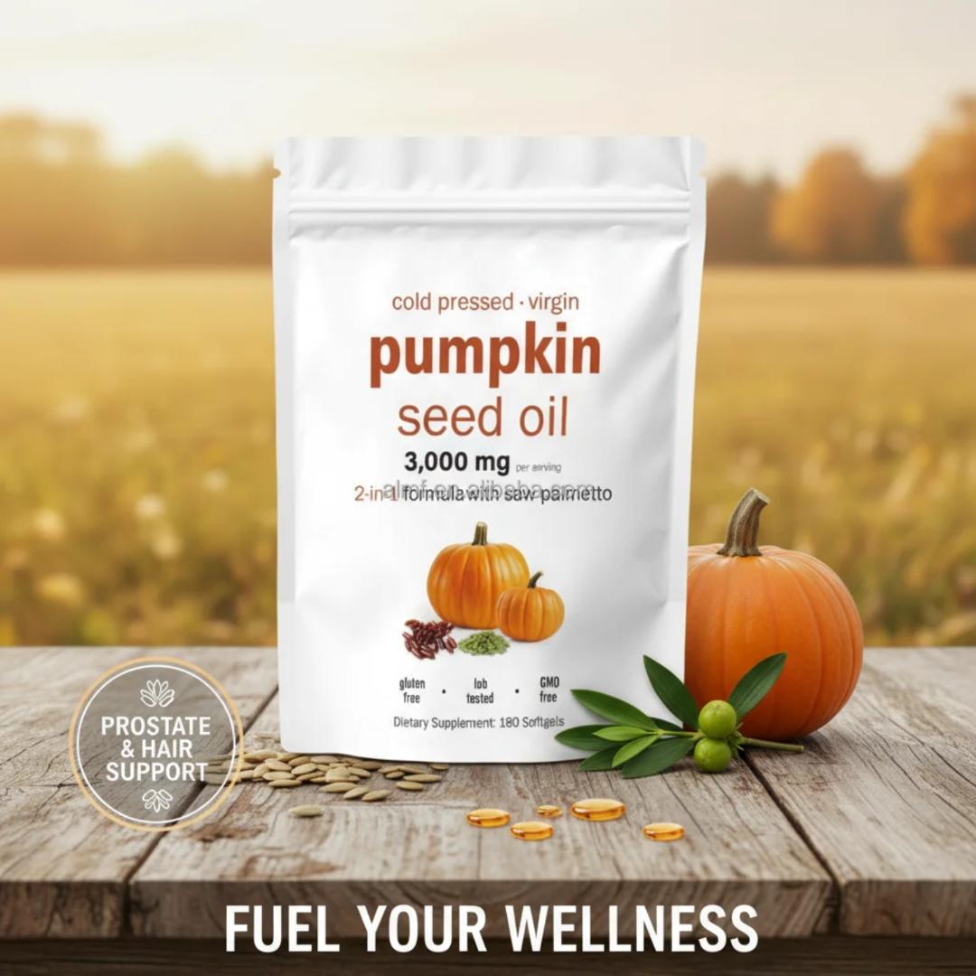 Cold Pressed Pumpkin Seed Oil with Saw Palmetto – Supports Prostate Health, Reduces Hair Loss, Promotes Hair Growth, Balances Hormones, Boosts Urinary & Bladder Function, Strengthens Immunity for all