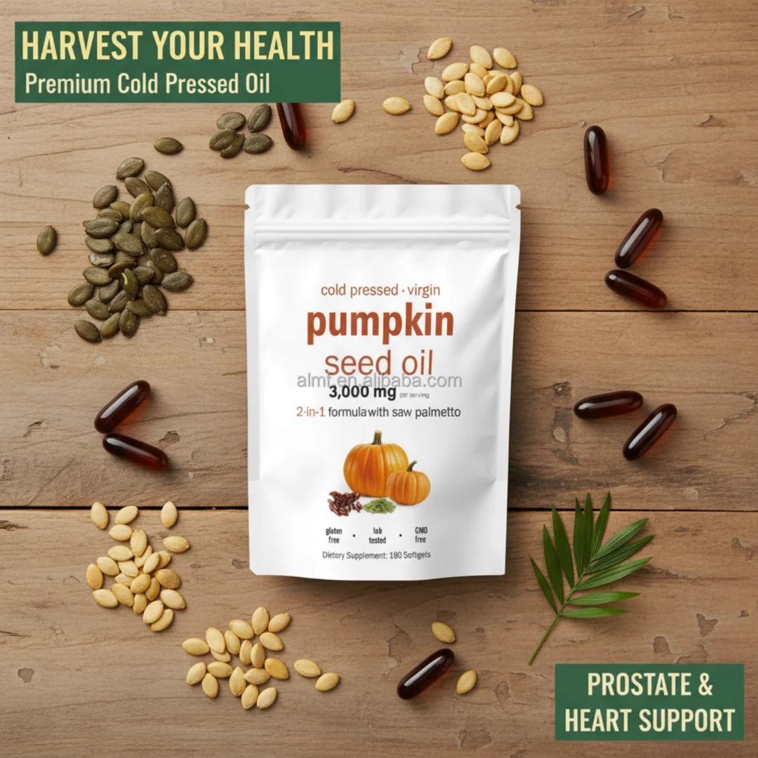 Cold Pressed Pumpkin Seed Oil with Saw Palmetto – Supports Prostate Health, Reduces Hair Loss, Promotes Hair Growth, Balances Hormones, Boosts Urinary & Bladder Function, Strengthens Immunity for all