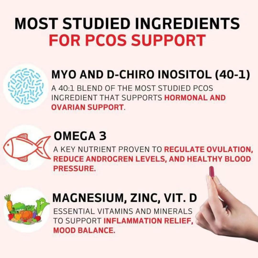Happy Hormones PCOS Multivitamin, Hormonal Balance for Women, Myo-inositol and D-Chiro Inositol 40:1 Blend + Omega 3 + Vitamin D3 + Magnesium + Zinc - Hormonal Balance (120 capsules)