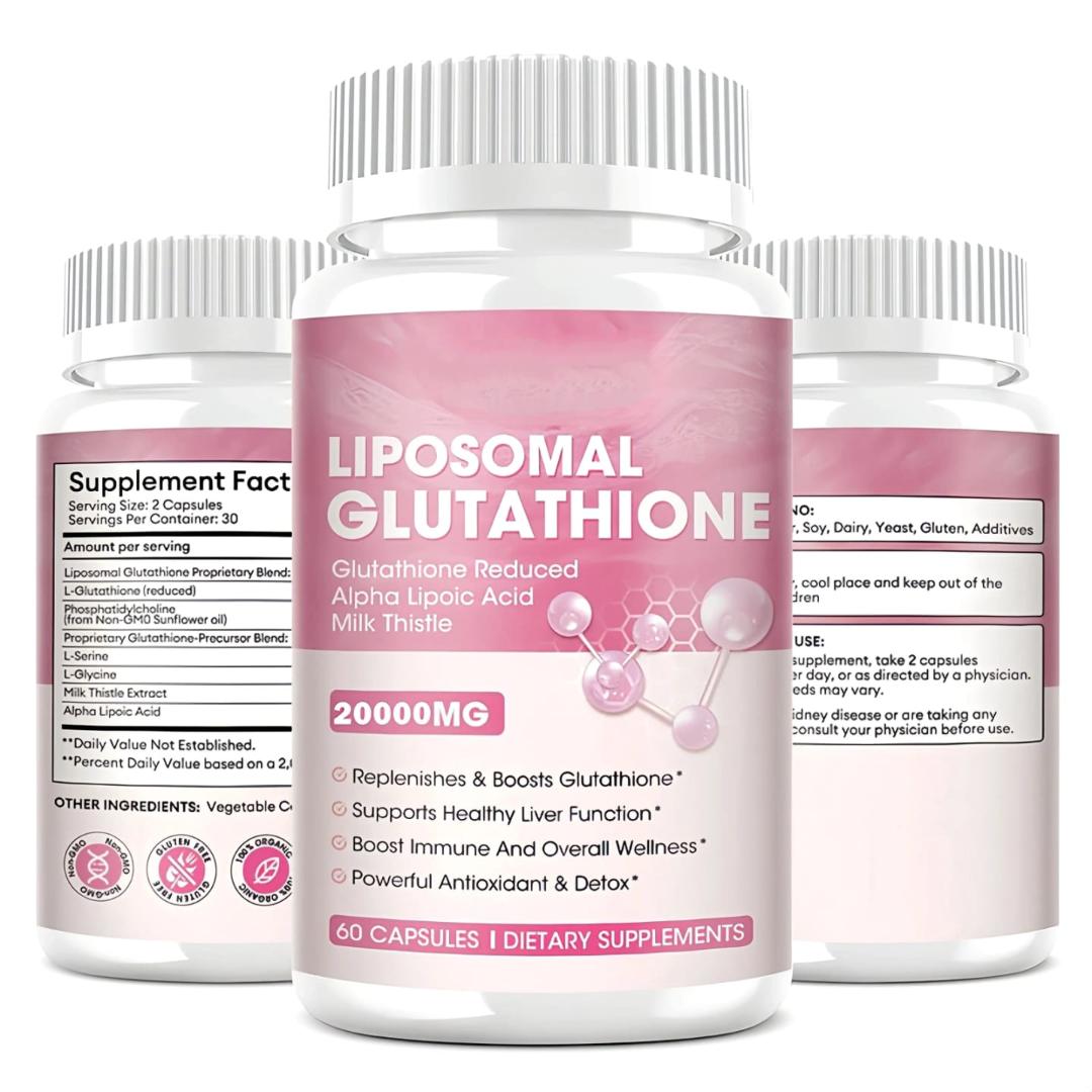 Liposomal Glutathione 30,000mg Capsules – Advanced Skin Brightening Supplement | Anti-Aging, Detox & Immune Booster | High Absorption Formula with Vitamin C & Collagen