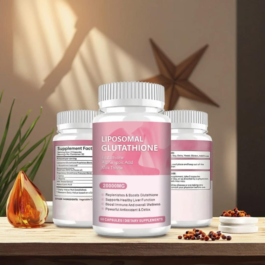 Liposomal Glutathione 30,000mg Capsules – Advanced Skin Brightening Supplement | Anti-Aging, Detox & Immune Booster | High Absorption Formula with Vitamin C & Collagen