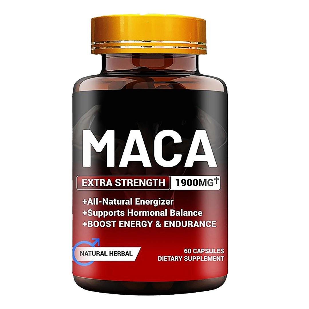 Maca Extra Strength 1900mg+ Capsules – Natural Energy, testosterone, Stamina & Libido Booster for Men & Women | Hormone Balance, Fertility & Performance Support | 100% Pure Peruvian Maca Root