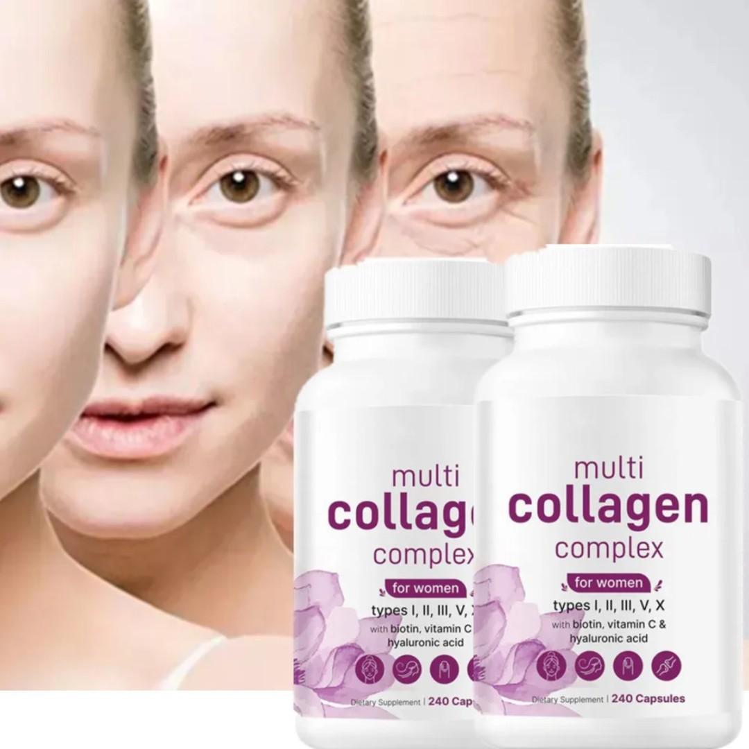 Multi Collagen Supplement - Skin Care Capsules, Firming Skin, Promoting Hair and Nail Growth, Anti-oxidant 240 capsules