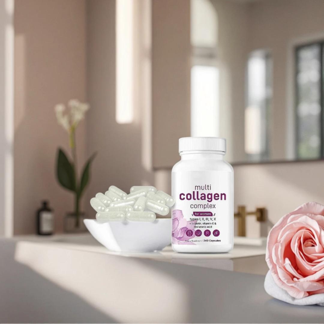 Multi Collagen Supplement - Skin Care Capsules, Firming Skin, Promoting Hair and Nail Growth, Anti-oxidant 240 capsules