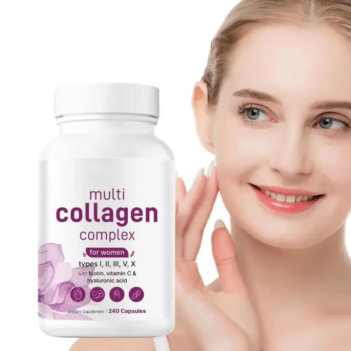 Multi Collagen Supplement - Skin Care Capsules, Firming Skin, Promoting Hair and Nail Growth, Anti-oxidant 240 capsules