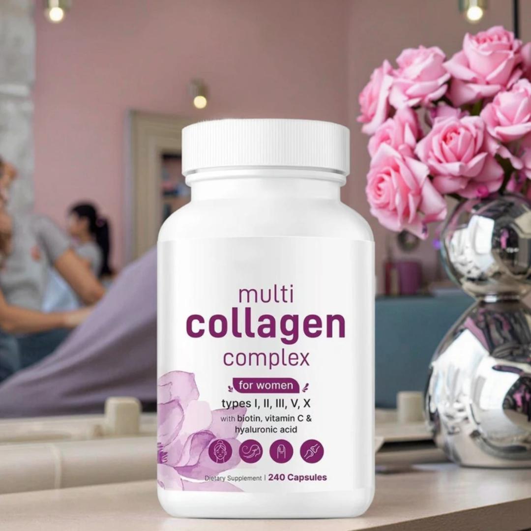 Multi Collagen Supplement - Skin Care Capsules, Firming Skin, Promoting Hair and Nail Growth, Anti-oxidant 240 capsules