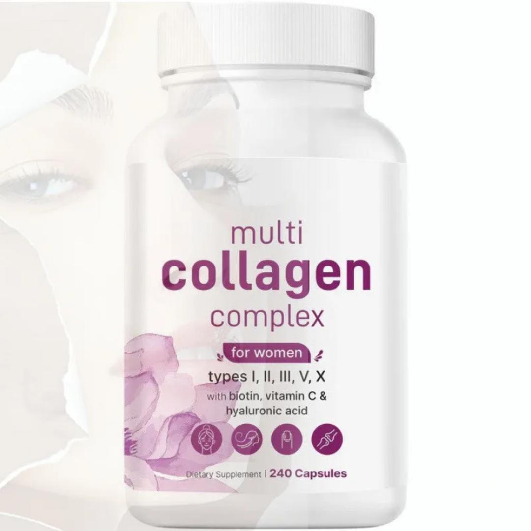 Multi Collagen Supplement - Skin Care Capsules, Firming Skin, Promoting Hair and Nail Growth, Anti-oxidant 240 capsules