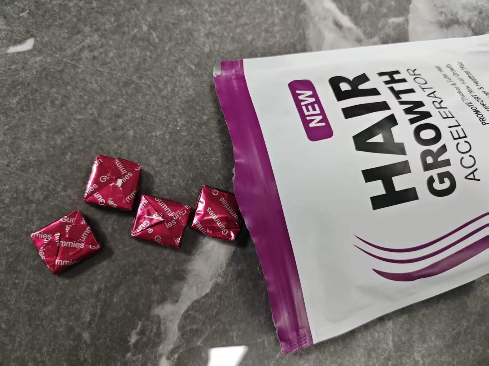 NEW Hair Growth Accelerator Soft Chews – Promote Thicker & Fuller Hair, Supports New Hair Growth, Mixed Berry, 60 Soft Chews