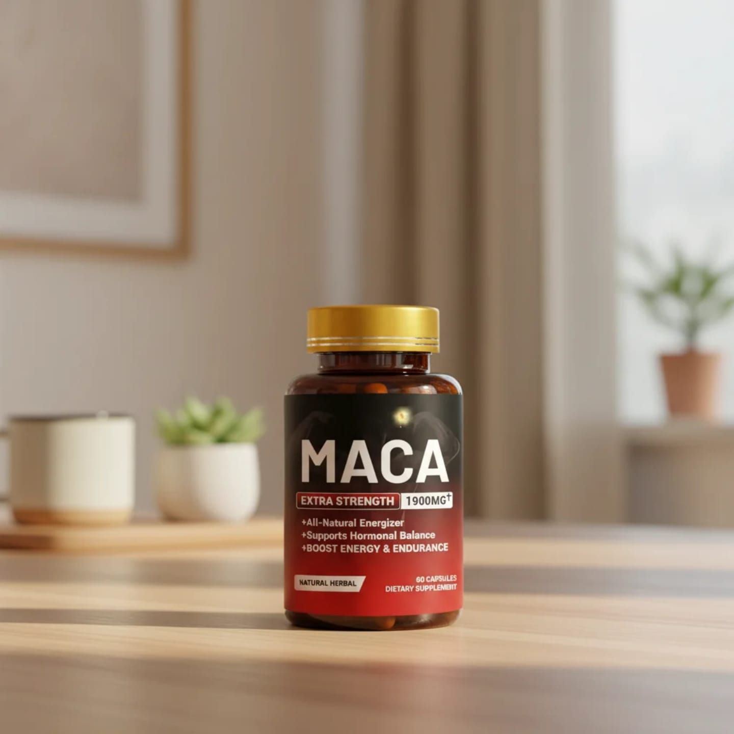 1900mg Maca Root Powder Extract Capsules for Energy, hormones balance, Immunity & Libido Support 60 Capsules