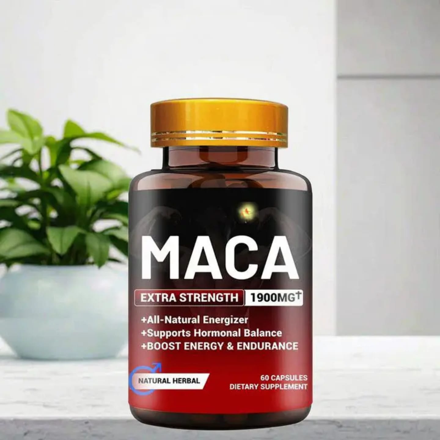 1900mg Maca Root Powder Extract Capsules for Energy, hormones balance, Immunity & Libido Support 60 Capsules