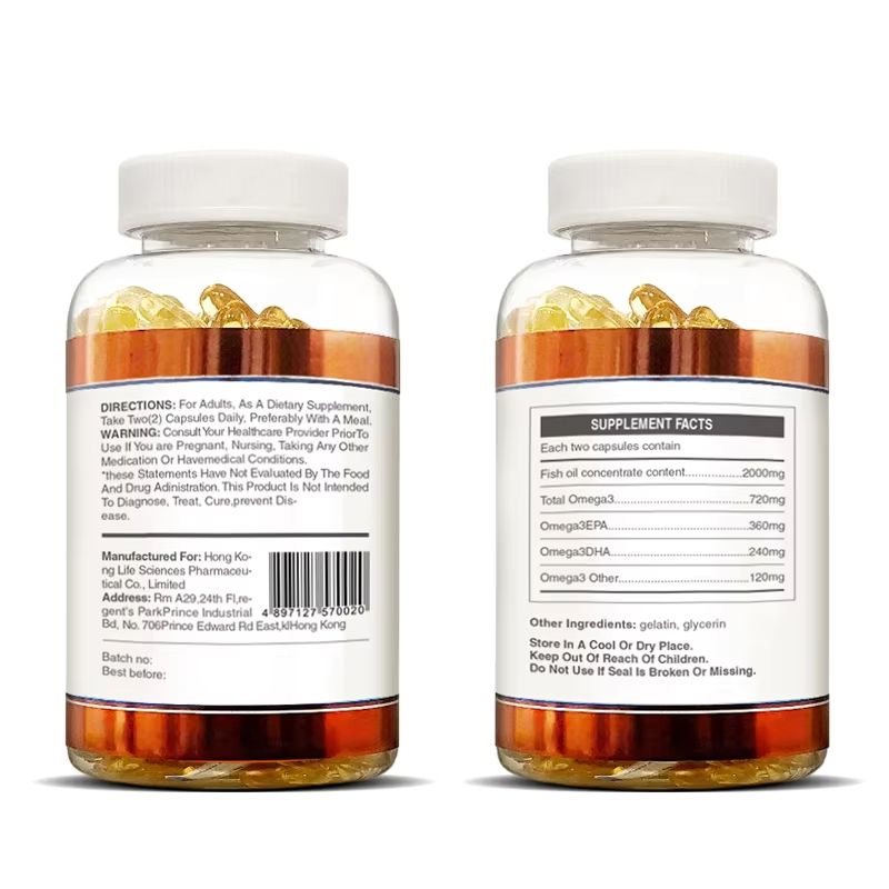 Omega 3 Fish Oil 1200mg 300 Softgels – High Potency EPA 720mg + DHA 480mg for Heart Health, Brain Function, Eye Health & Joint Support