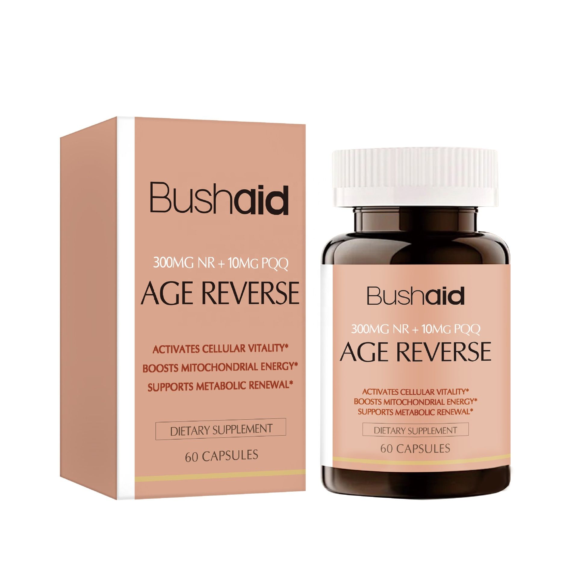 [OFFER] Bushaid Age Reverse (60 Caps) – NR 300mg + PQQ 10mg Cellular Vitality – Anti-Aging, Mitochondrial Energy & Brain Health Booster