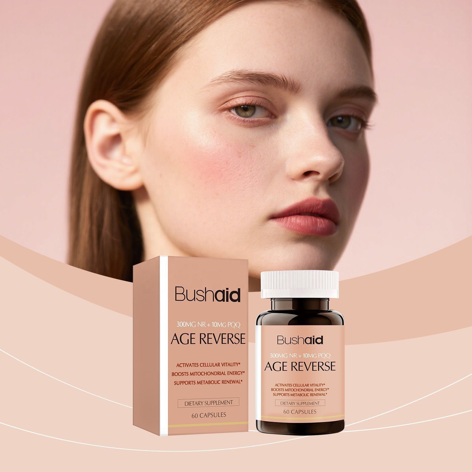 [OFFER] Bushaid Age Reverse (60 Caps) – NR 300mg + PQQ 10mg Cellular Vitality – Anti-Aging, Mitochondrial Energy & Brain Health Booster