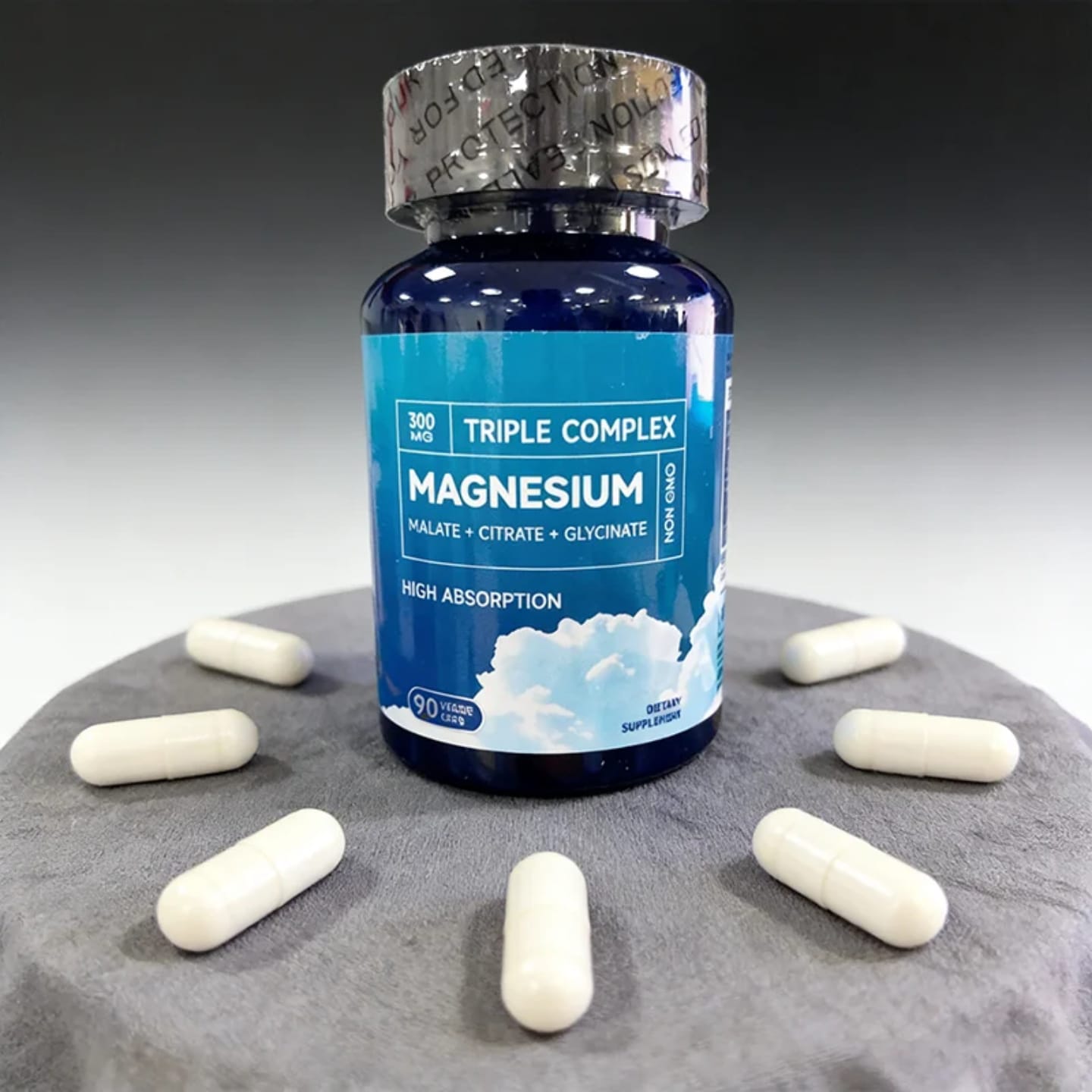 Triple Complex Magnesium 300mg (Citrate, Malate & Glycinate) – Supports Muscle Relaxation & Recovery, Reduces Fatigue & Cramps, Promotes Better Sleep, Enhances Nerve & Heart Health & bone strength