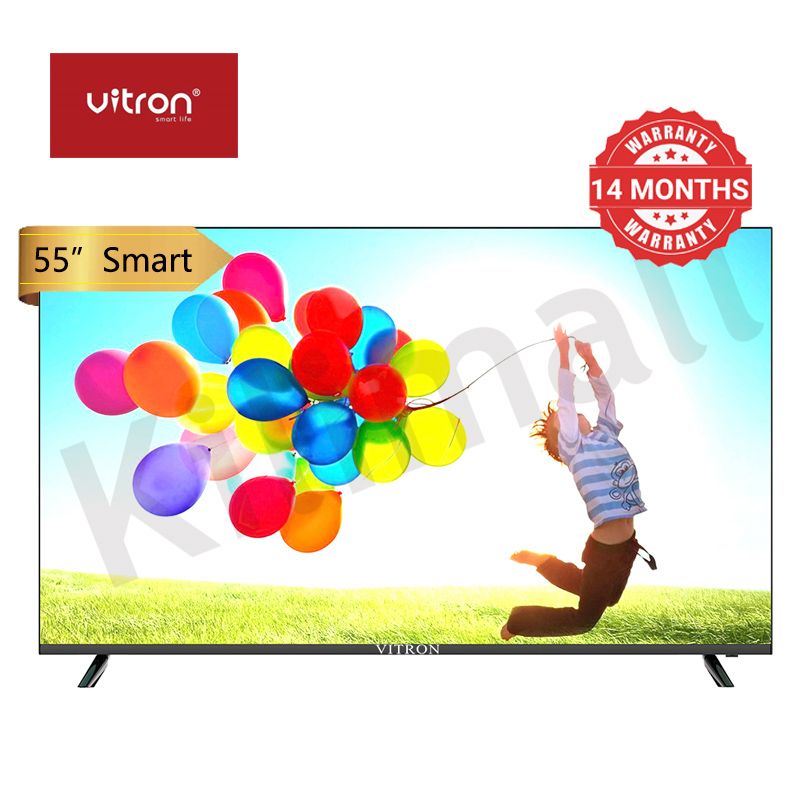 Vitron 55 Inches 4K UHD Smart Android TV with Bluetooth DVB-T2 Smart Tellevison OS Android 11 1.5G+8G HTC5568US