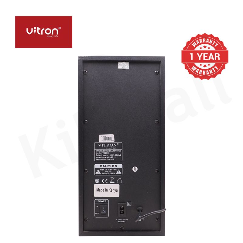 Vitron 2.1CH V52SB Wired Soundbar System with AUX USB Bluetooth Speaker System Home Audio Rich Bass 8000W