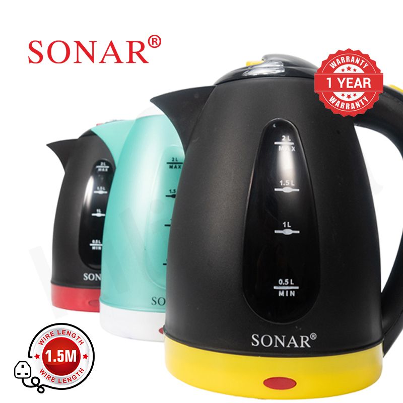【Limited Offer】Sonar 2L 1500W Electric Kettle Energy Efficiently Heater Jug Cordless Electric Kettle 1.5M Power Cord SR-P2