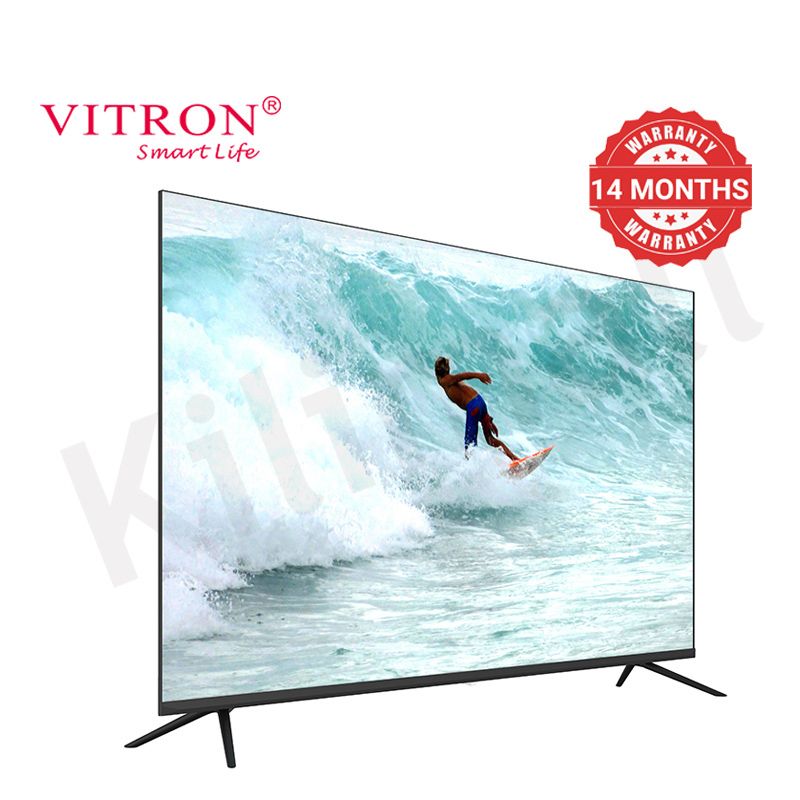 Vitron 50 Inch Frameless Television HTC 5068US Ultra HD Android Smart TV with Bluetooth Netflix Youtube 1.5G+8G USB/SD WIFI Television Multifuctional TV