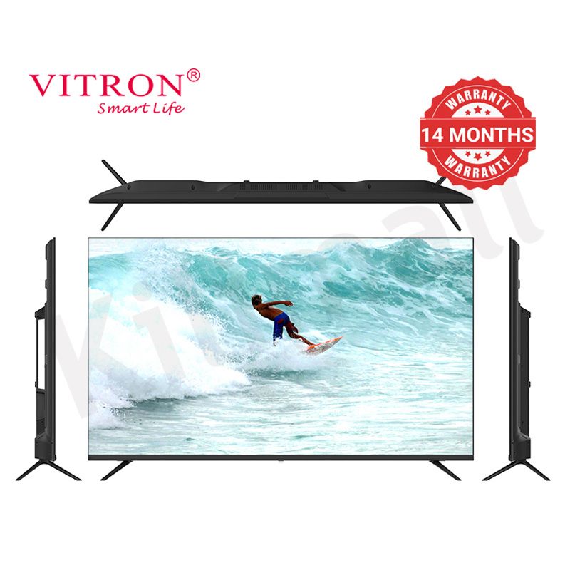Vitron 50 Inch Frameless Television HTC 5068US Ultra HD Android Smart TV with Bluetooth Netflix Youtube 1.5G+8G USB/SD WIFI Television Multifuctional TV