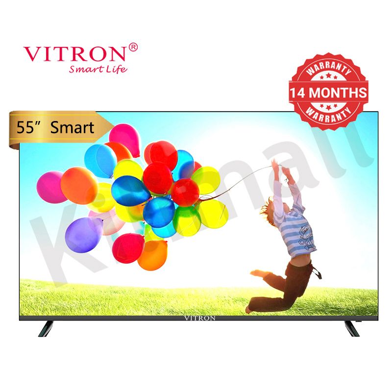 Vitron 55 Inches 4K UHD Smart Android TV with Bluetooth DVB-T2 Smart Tellevison OS Android 11 1.5G+8G HTC5568US