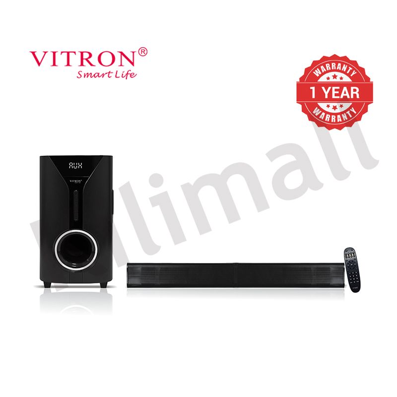 【Limited Offer】Vitron 2.1CH Multimedia Bluetooth Woofer Speaker System V527 Subwoofer Soundbar BT/USB/SD/FM Subwoofer Home Audilo System Soundbar with Remote Control 9000W V527