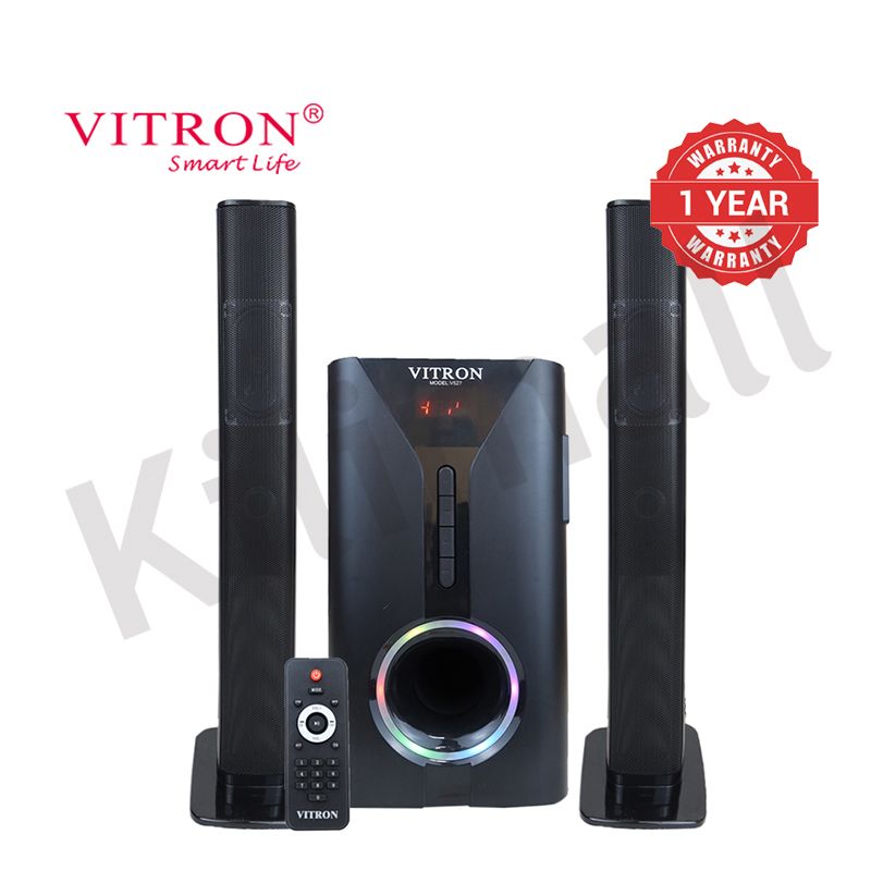 【Limited Offer】Vitron 2.1CH Multimedia Bluetooth Woofer Speaker System V527 Subwoofer Soundbar BT/USB/SD/FM Subwoofer Home Audilo System Soundbar with Remote Control 9000W V527