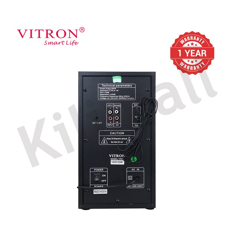 【Limited Offer】Vitron 2.1CH Multimedia Bluetooth Woofer Speaker System V527 Subwoofer Soundbar BT/USB/SD/FM Subwoofer Home Audilo System Soundbar with Remote Control 9000W V527
