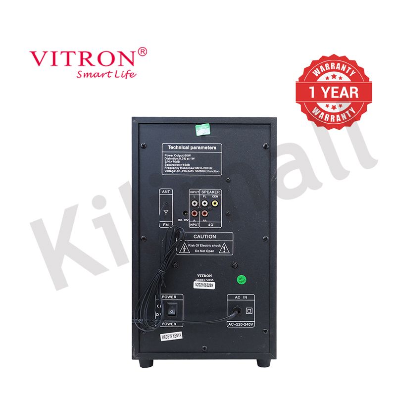 Vitron 3.1CH Multimedia X-Bass Speaker System Home Theatre System AC/DC Subwoofer Bluetooth Woofer USB/SD/FM Home Audio System with Remote Control V635
