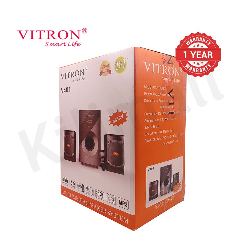 Vitron 2.1CH Multimedia Bluetooth Woofer Home Audio System Speaker System AC/DC Subwoofer 5000W with Remote Control V401