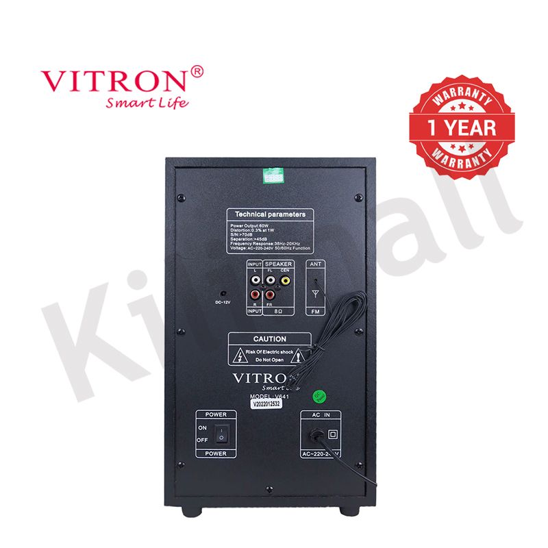 Vitron 3.1CH V641 X-Bass Home Theatre System with Remote Control BT Speaker System AC/DC Subwoofer Home Audilo System USB SD MP3 FM Radio 10000W