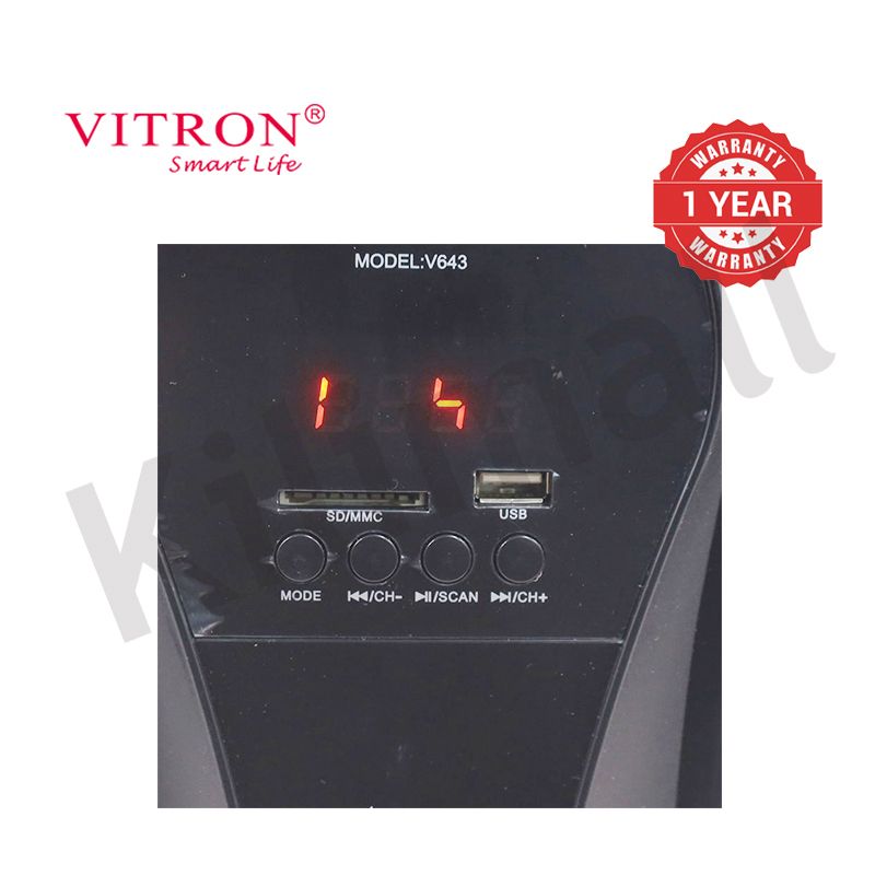 Vitron 3.1CH X-Bass Home Theatre System with Remote Control V643 Bluetooth Woofer Speaker System Subwoofer Home Audilo System USB SD MP3 FM Radio 10000W