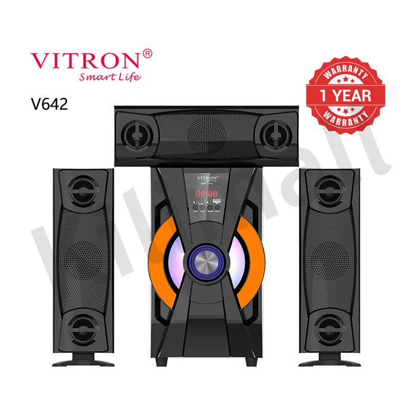 Vitron 3.1CH V642 X-Bass Home Theatre System with Remote Control Bluetooth Woofer Speaker System Subwoofer Home Audilo System USB SD MP3 FM Radio 10000W