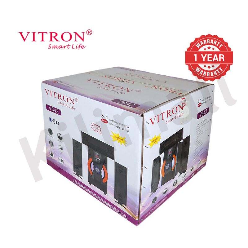 Vitron 3.1CH V642 X-Bass Home Theatre System with Remote Control Bluetooth Woofer Speaker System Subwoofer Home Audilo System USB SD MP3 FM Radio 10000W