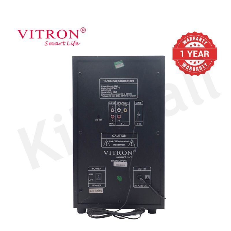 Vitron 3.1CH V645 X-Bass Home Theatre System AC/DC Bluetooth Woofer Speaker System Subwoofer Home Audilo System USB SD MP3 FM Radio 10000W