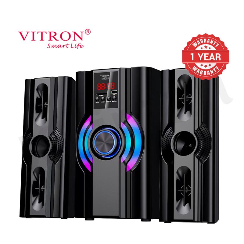 【Clearance Sale】Vitron 2.1CH Speaker System Multifunctional Woofer V520 Subwoofer with USB SD FM Bluetooth LED Display Remote Control AC/DC 8000W