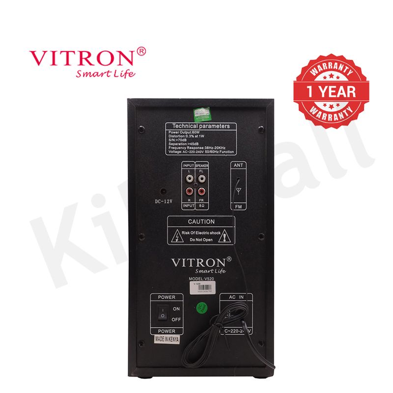 【Clearance Sale】Vitron 2.1CH Speaker System Multifunctional Woofer V520 Subwoofer with USB SD FM Bluetooth LED Display Remote Control AC/DC 8000W
