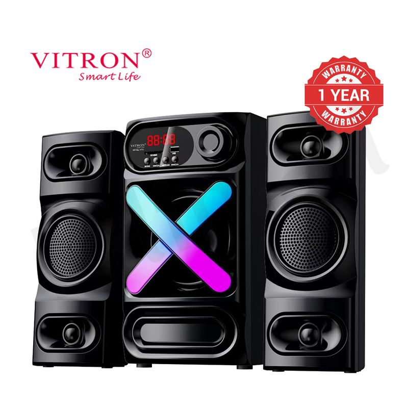 Vitron 2.1CH Speaker System Multifunctional Woofer V510 Subwoofer with USB SD FM Bluetooth LED Display Remote Control AC/DC 8000W