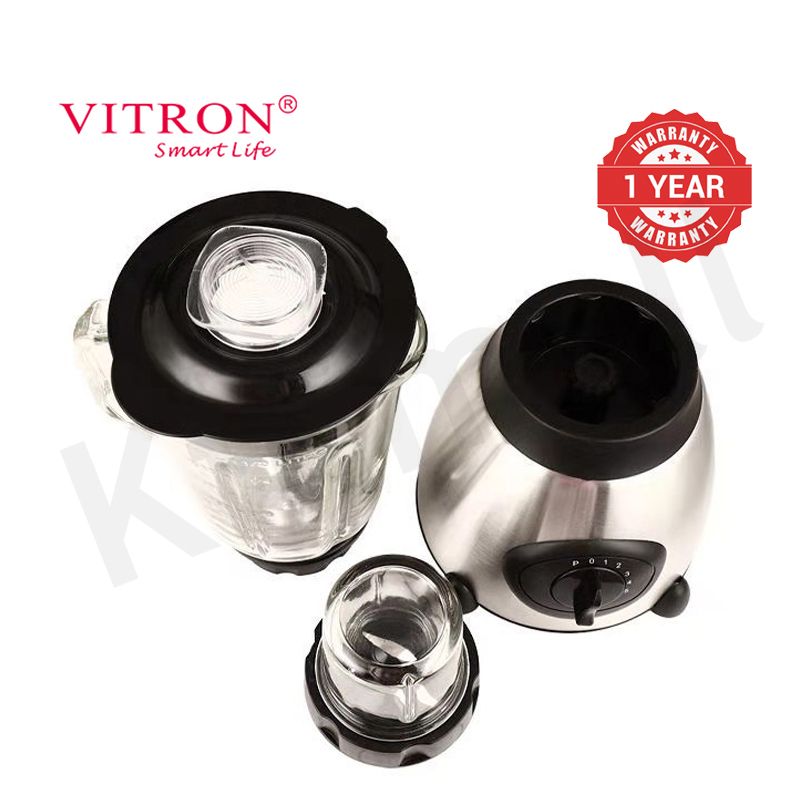 Vitron 1.5L Multifunctional 2 In 1 Blender VB-Y66 Powerful 4 Speed Motor Countertop Blender with Grinding Machine and Coffee Mill Fruit Juicer with 5 Cupjar and Super Sharp Stainless Steel Blades