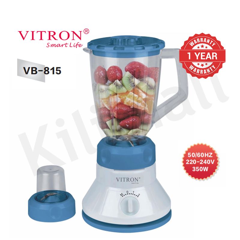 Vitron 1.5L 2 In 1 Countertop Blender with Grinding Machine and Coffee Mill Fruit Juicer with Powerful 4 Speed Motor VB-815