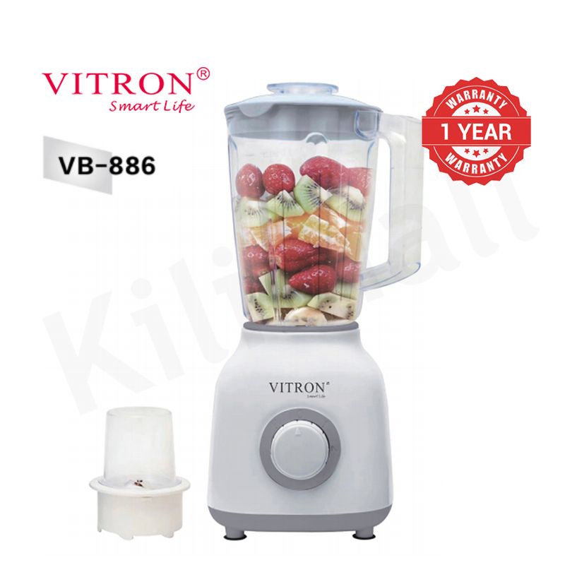 Vitron 1.5L 2 In 1 Countertop Blender with Grinding Machine and Coffee Mill Fruit Juicer with Powerful 4 Speed Motor VB-886