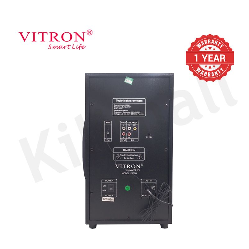 Vitron 3.1CH X-Bass Speaker System AC/DC Subwoofer Bluetooth Woofer Home Theatre System with Remote Control 10000W MP3 Player FM USB SD V838H [3 Speakers in Total]