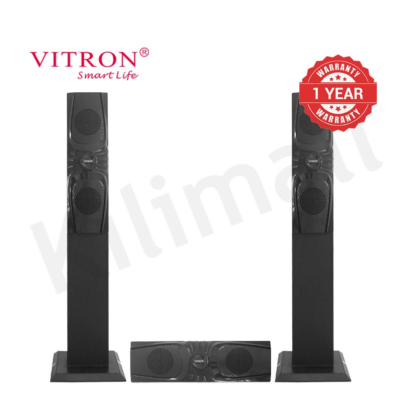 Vitron 3.1CH X-Bass Speaker System AC/DC Subwoofer Bluetooth Woofer Home Theatre System with Remote Control 10000W MP3 Player FM USB SD V838H [3 Speakers in Total]
