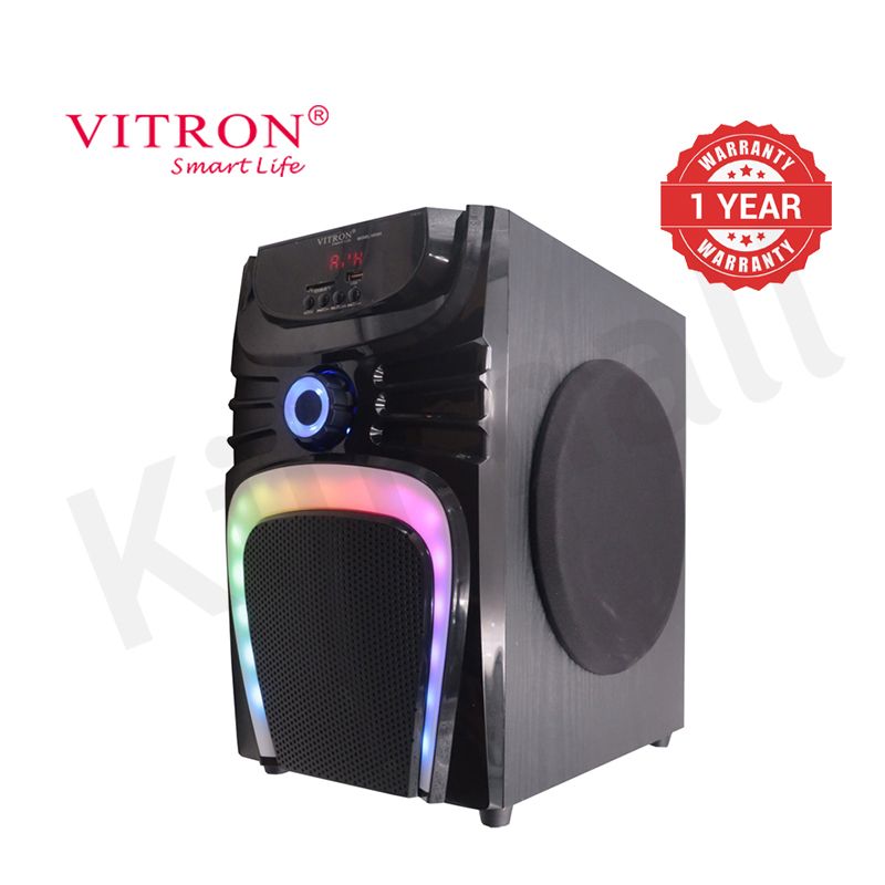Vitron 3.1CH X-Bass Speaker System AC/DC Subwoofer Bluetooth Woofer Home Theatre System with Remote Control 10000W MP3 Player FM USB SD V838H [3 Speakers in Total]