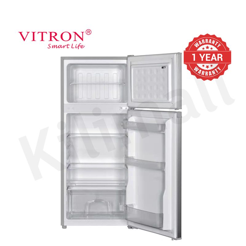 Vitron 125L Double Doors Refrigerator VDR128DS Enerygy Saving Fridge and Freezer with 2L Bottle Rack