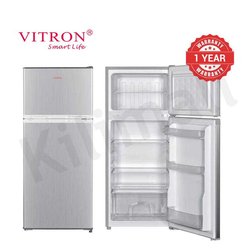 Vitron 125L Double Doors Refrigerator VDR128DS Enerygy Saving Fridge and Freezer with 2L Bottle Rack