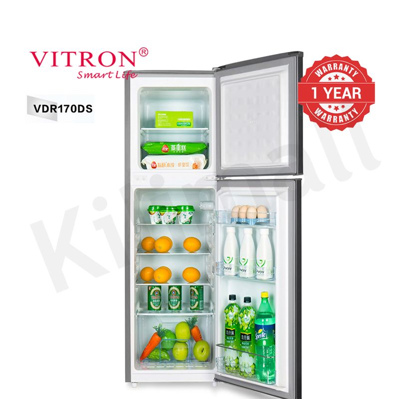 Vitron 166L Double Doors Fridge VDR170DS Energy Saving Freezer Household Applicances Refrigerator with LED Light
