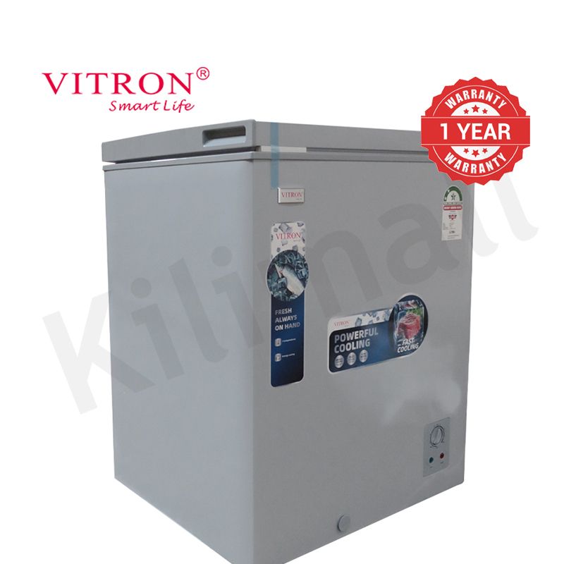 Vitron 137L Chest Freezer Single Flip-Up Lid Defrost Drain Freezer VDF142SG Energy Saving Freezer Refrigerator Fast Cooling