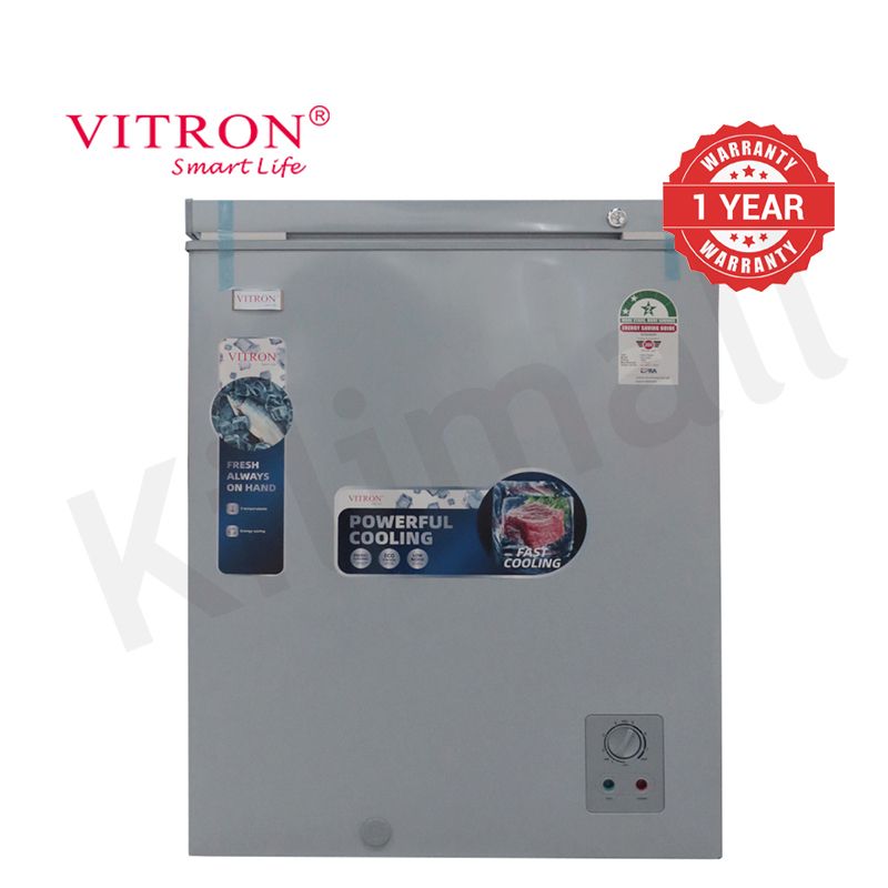 Vitron 137L Chest Freezer Single Flip-Up Lid Defrost Drain Freezer VDF142SG Energy Saving Freezer Refrigerator Fast Cooling