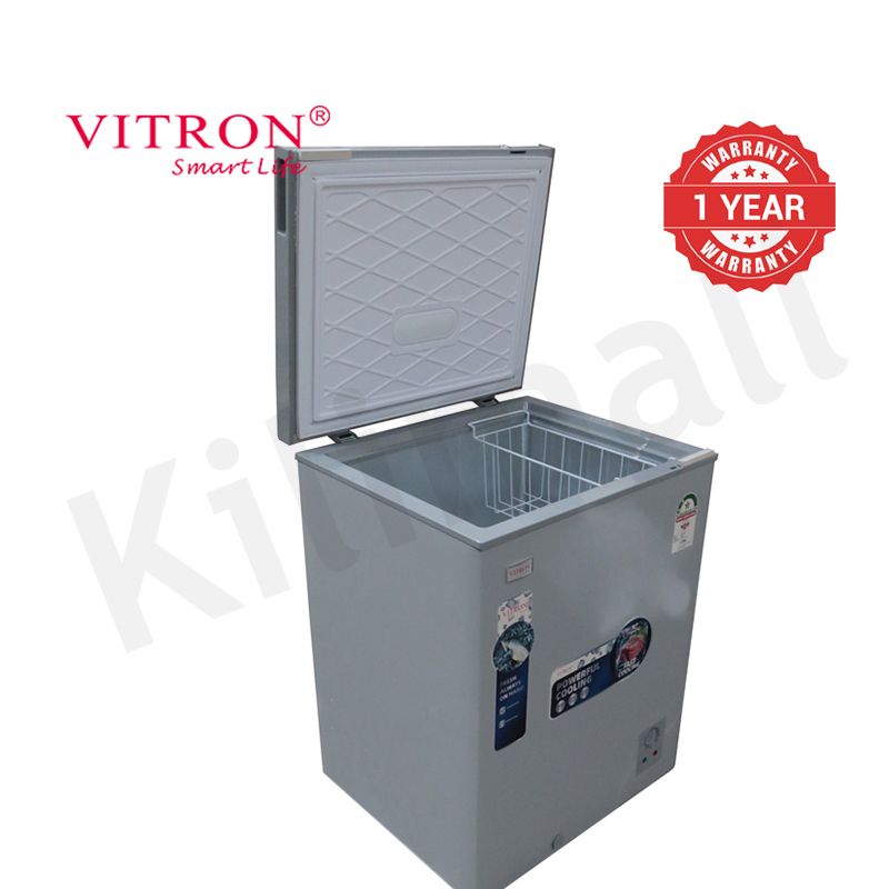 Vitron 137L Chest Freezer Single Flip-Up Lid Defrost Drain Freezer VDF142SG Energy Saving Freezer Refrigerator Fast Cooling